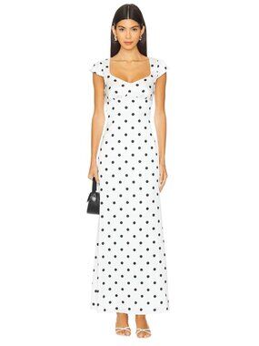 MORE TO COME Dorothy Maxi Dress in White Medium New Womens Long Gown
